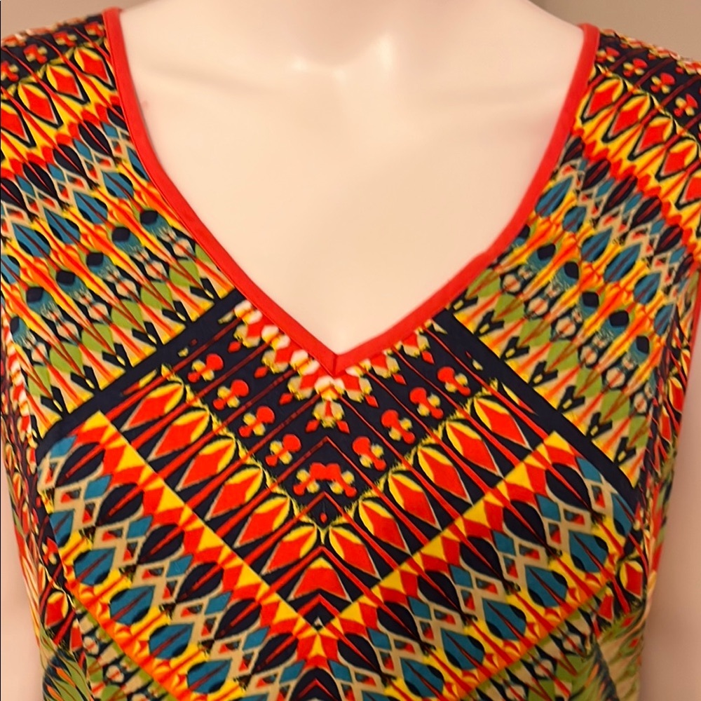 Ellen Tracy Multicolor Chevron Pattern Dress Size… - image 4
